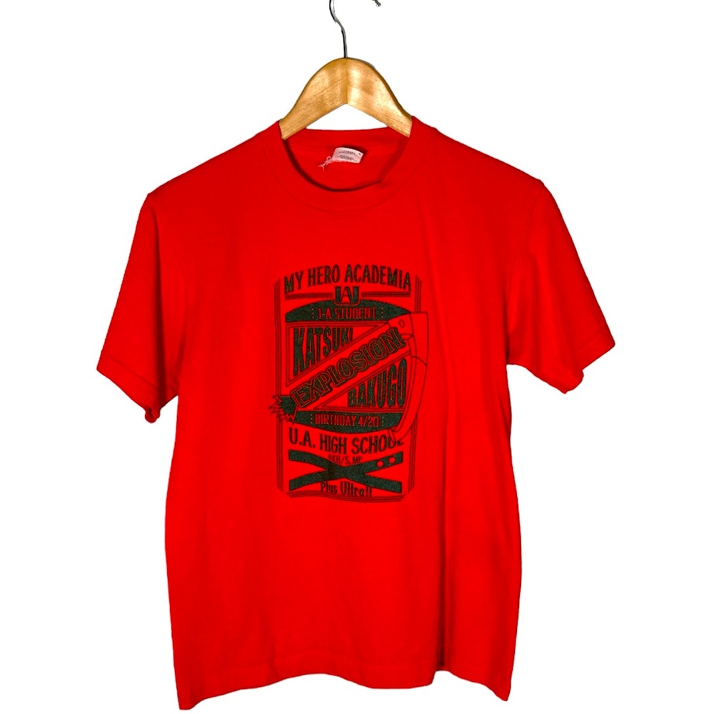 MHA Anime Bakugo Red Orange Graphic Shirt